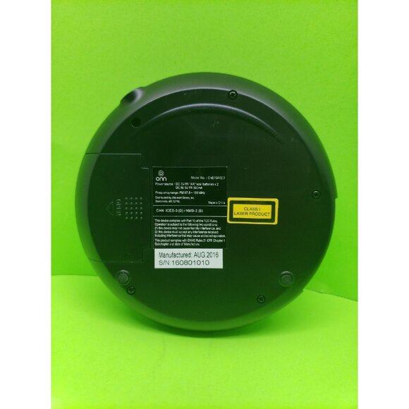 ONN Personal Portable CD Player with FM Radio Black Model ONB15AV201 -Tested - Picture 2 of 12